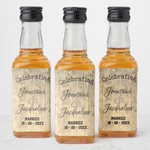 Pour Bouteilles De Liqueur Mariage personnalisé Rustique Chic Mini Étiquettes
