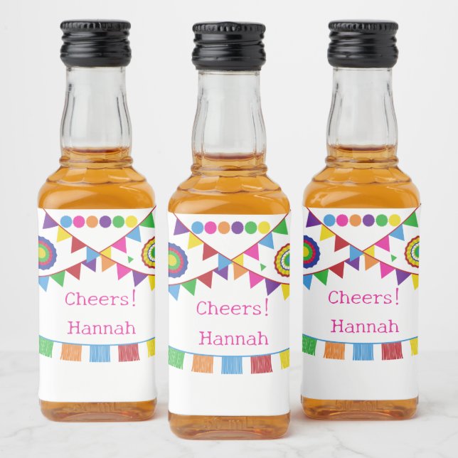 Pour Bouteilles De Liqueur Thème Fiesta Mini bouteille Étiquettes (Bouteilles)