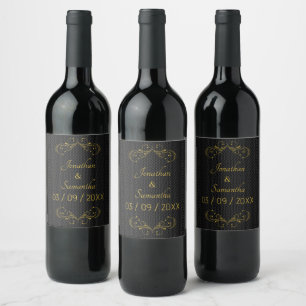 Pour Bouteilles De Vin Anniversaire Gold Nom Bouteille Set Vins Étiquette