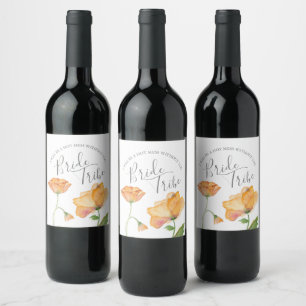 Pour Bouteilles De Vin Aquarelle Floral Bridesmaid Proposition Étiquette