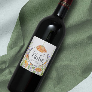 Pour Bouteilles De Vin Aquarelle Floral Bridesmaid Proposition Étiquette