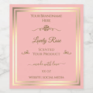 Pour Bouteilles De Vin Baby Pink Produit Étiquette Gold Frame Vintage Ros