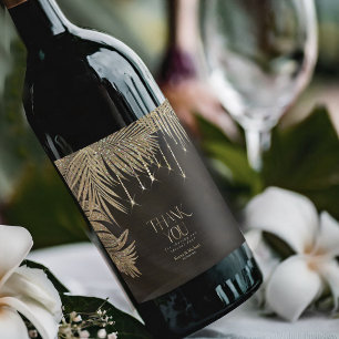 Pour Bouteilles De Vin Bijoux Palm Feuille Mariage Or ID830 Étiquette à v
