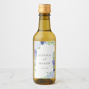 Pour Bouteilles De Vin Blue Hydrangea Mariage Vins Étiquettes