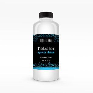 Pour Bouteilles De Vin Blue Sports Thème Étiquette noir / 3,5 x 4 pouces