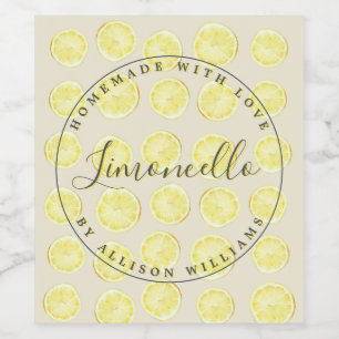 Pour Bouteilles De Vin Bouteille Limoncello maison Étiquette blanc antiqu