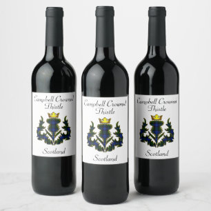 Pour Bouteilles De Vin Campbell Couronné Étiquette Blanche Chardon