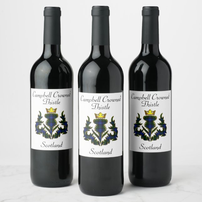 Pour Bouteilles De Vin Campbell Couronné Étiquette Blanche Chardon (Bouteilles)