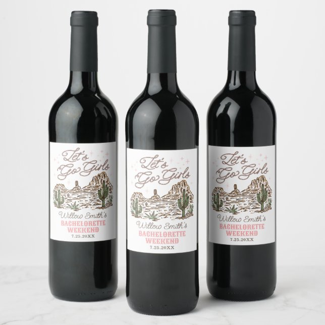 Pour Bouteilles De Vin Célibataire Far West Filles, c'est parti Étiquette (Bouteilles)