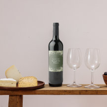 Délicat Floral sur Olive Green Mariage Étiquette d