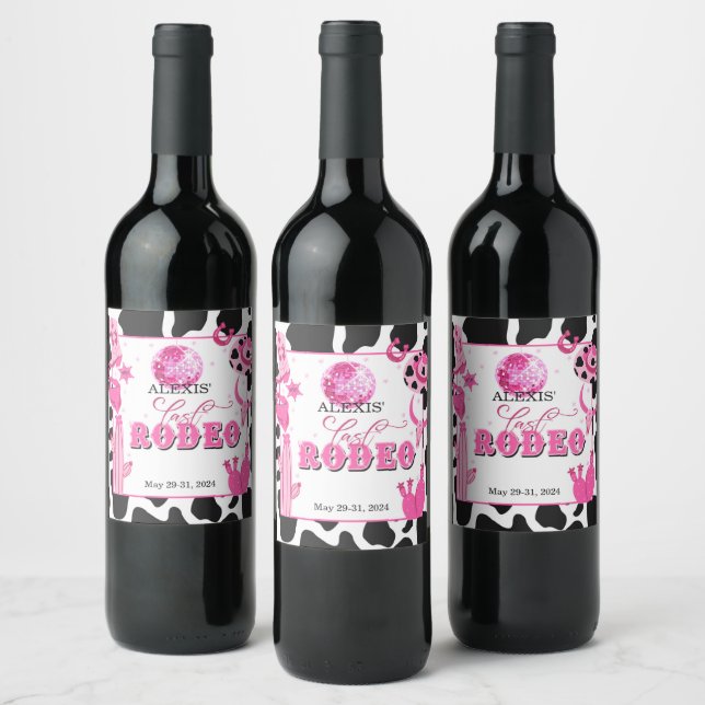 Pour Bouteilles De Vin Dernier Rodeo Wine Bottle Étiquette - Personnalisé (Bouteilles)