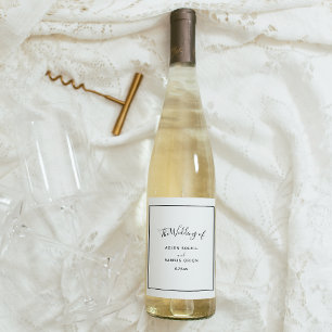 Pour Bouteilles De Vin Élégant Étiquette Mariage moderne