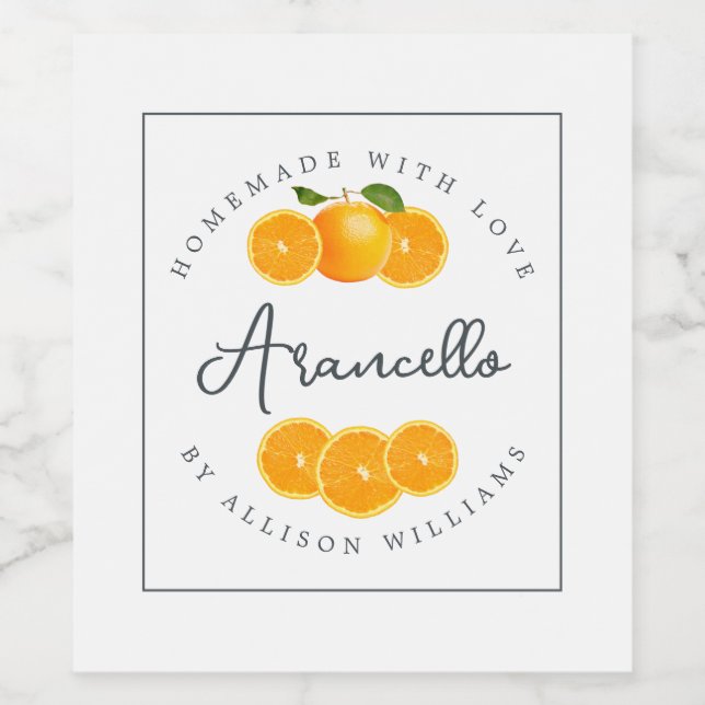Pour Bouteilles De Vin Étiquette Arancello sur mesure (Étiquettes simples)
