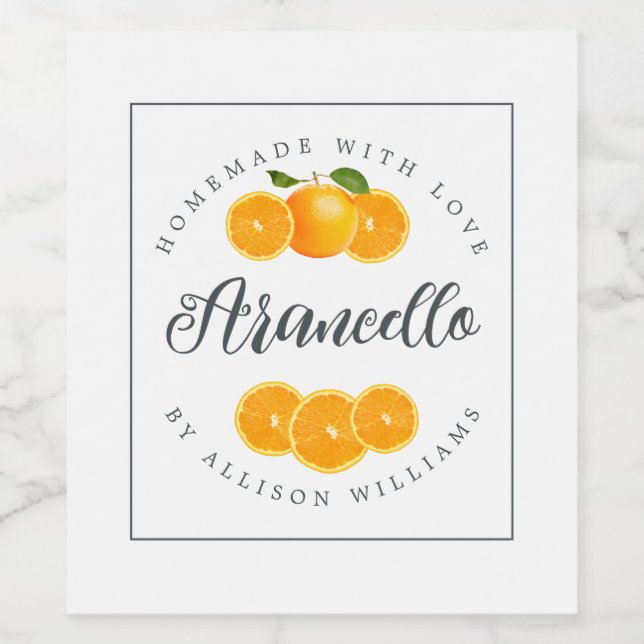 Pour Bouteilles De Vin Étiquette Arancello sur mesure (Étiquettes simples)