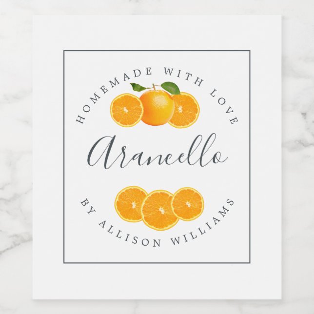 Pour Bouteilles De Vin Étiquette Arancello sur mesure (Étiquettes simples)