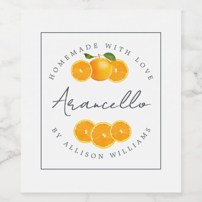 Pour Bouteilles De Vin Étiquette Arancello sur mesure (Étiquettes simples)
