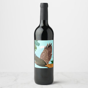 Pour Bouteilles De Vin Étiquette cadeau Faucon en vol