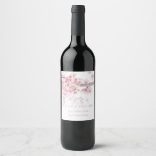Pour Bouteilles De Vin Étiquette : CHERRY BLOSSOM : TEXTE PERSONNALISABLE