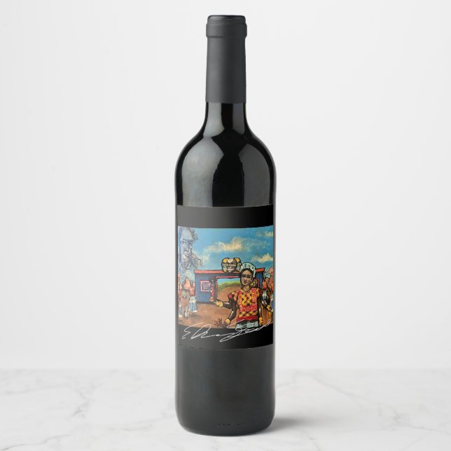 Pour Bouteilles De Vin Étiquette d'art vinicole (Devant)