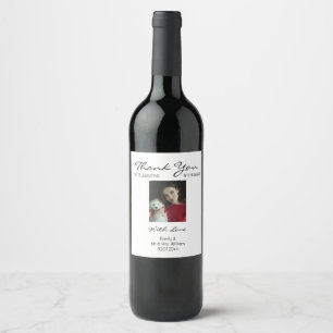 Pour Bouteilles De Vin Étiquette Ensemble Merci Nourriture et Boisson pou