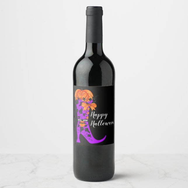 Pour Bouteilles De Vin Étiquette fashionista Witch (Devant)