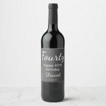 Étiquette moderne Happy 40th Birthday Wine Bottle