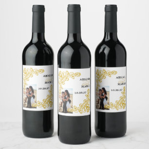 Pour Bouteilles De Vin Étiquette vintage Gold