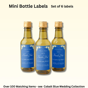 Pour Bouteilles De Vin Étiquettes Mini Bouteille, Bleu Cobalt