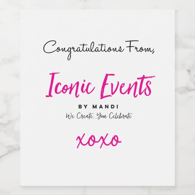 Pour Bouteilles De Vin Félicitations Étiquette avec votre logo (Étiquettes simples)