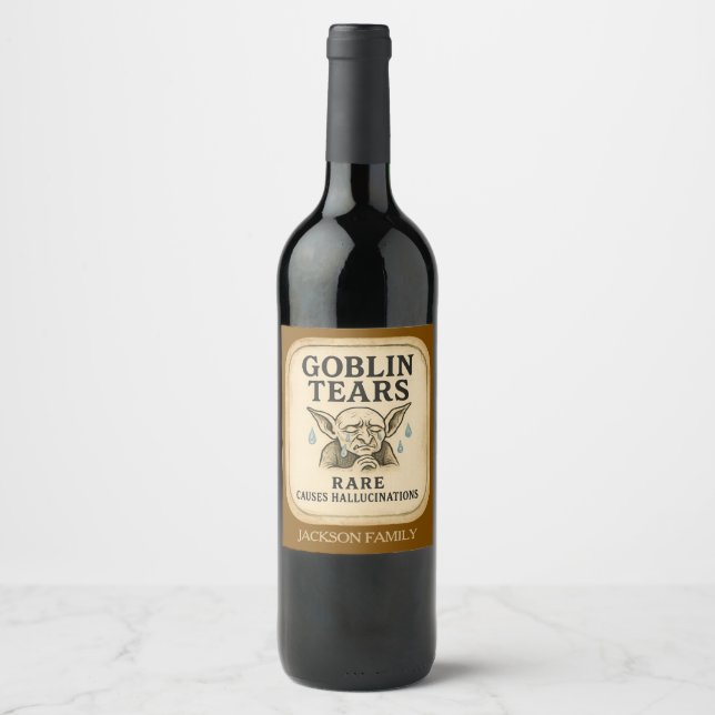 Pour Bouteilles De Vin Goblin Tears Tonic Wine Étiquette (Devant)