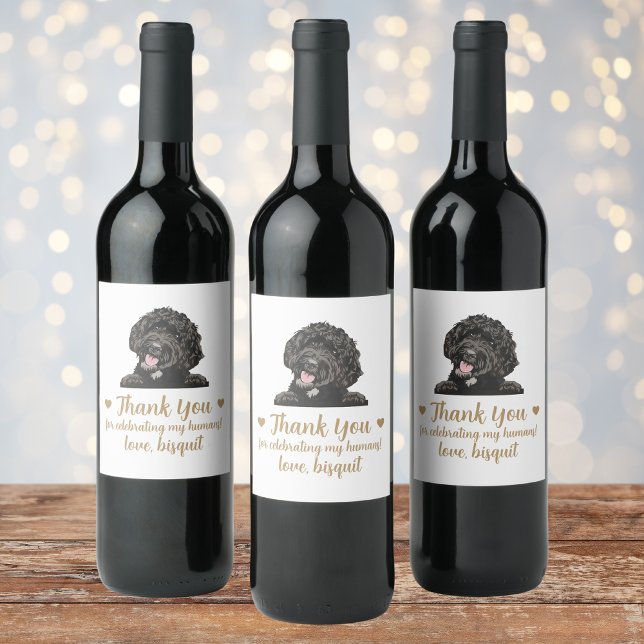 Pour Bouteilles De Vin Goldendoodle Dog I Do Too Mariage Wine Étiquette (Créateur téléchargé)