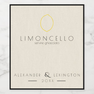 Pour Bouteilles De Vin Limoncello moderne mariage Favor Étiquette bouteil