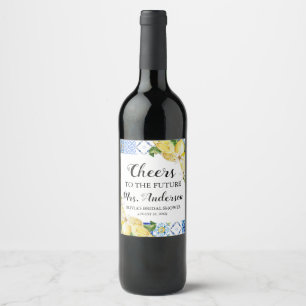 Pour Bouteilles De Vin Méditerranée future Mme Fête des mariées Étiquette