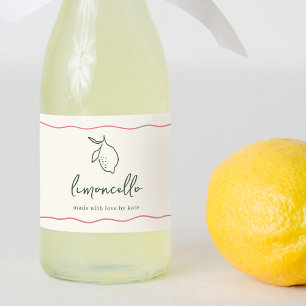 Pour Bouteilles De Vin Mousseux Étiquettes Limoncello écrites à la main Dolce Vita