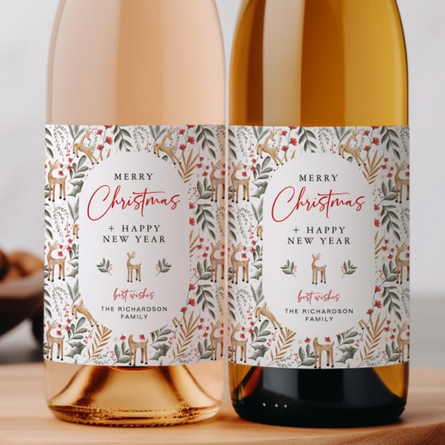 Pour Bouteilles De Vin Nordic Christmas Wine Bottle Étiquette Boire Cadea (Créateur téléchargé)