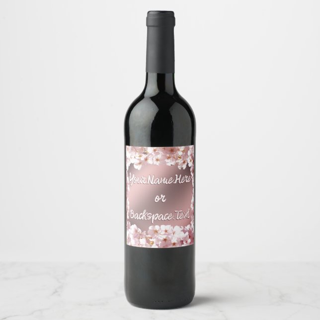 Pour Bouteilles De Vin Personnalisé Bonne Chaussure Étiquette Cherry Blos (Devant)