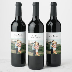 Pour Bouteilles De Vin Photo légère FAIRE-PART FIANÇAILLES Étiquette