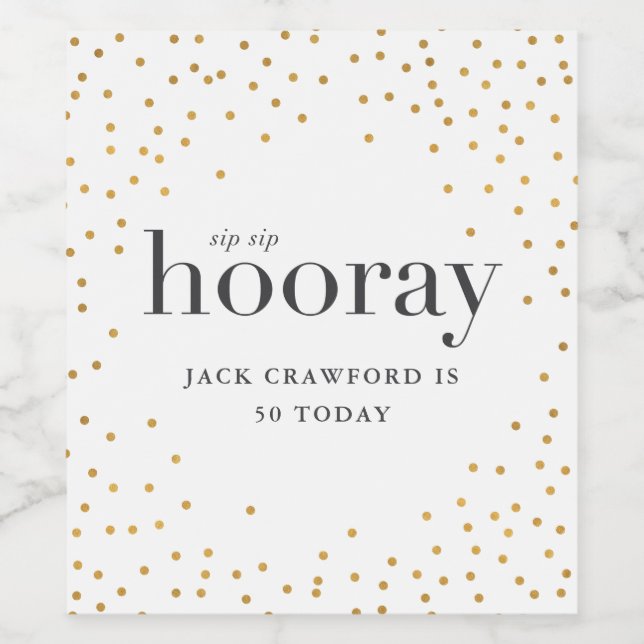 Pour Bouteilles De Vin sip sip hooring bouteille d'anniversaire étiquette (Étiquettes simples)