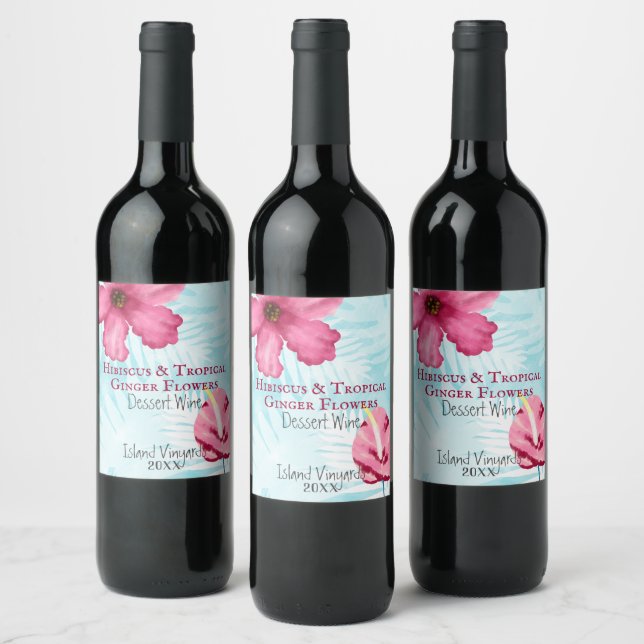 Pour Bouteilles De Vin Tropical Gumdrop & Hibiscus Étiquette (Bouteilles)