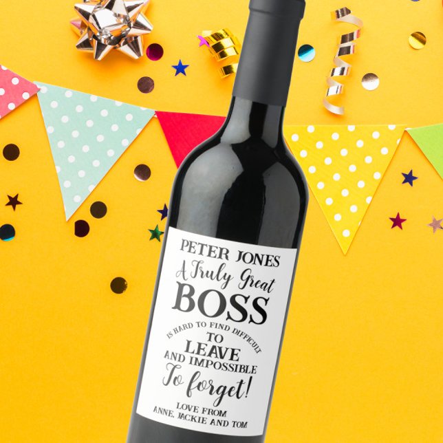 Pour Bouteilles De Vin Un Véritable Grand étiquette Boss (Créateur téléchargé)