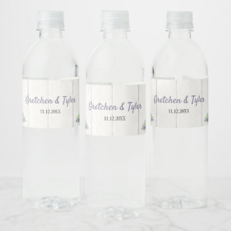 Pour Bouteilles D'eau Ancre floral Nautique Mariage Étiquette de bouteil