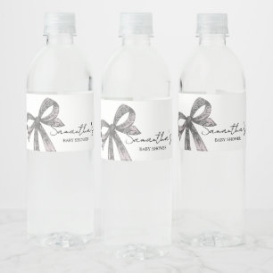 Pour Bouteilles D'eau Baby shower d'Halloween Bow noir Étiquette bouteil