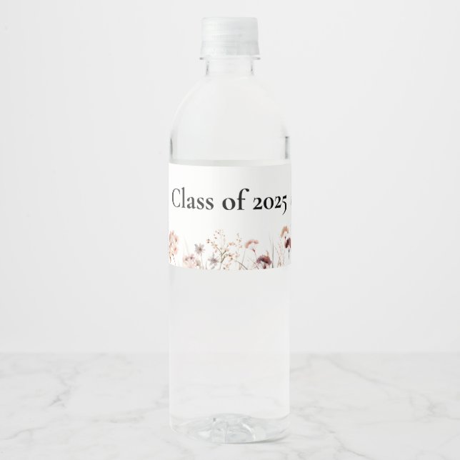 Pour Bouteilles D'eau Boho Floral Bottle Étiquette (Devant)