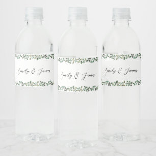 Pour Bouteilles D'eau Botanique Verdure Mariage Bottle Étiquette
