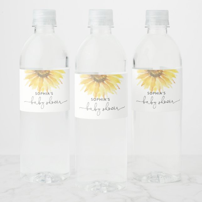 Pour Bouteilles D'eau Bouteille baby shower de tournesol étiquette (Bouteilles)