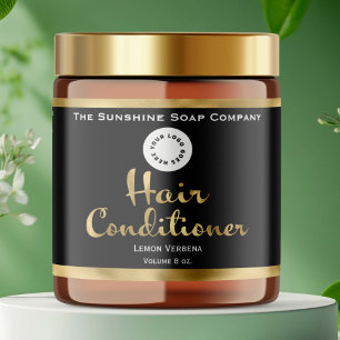Pour Bouteilles D'eau Conditionneur de cheveux noir et or Étiquette de j