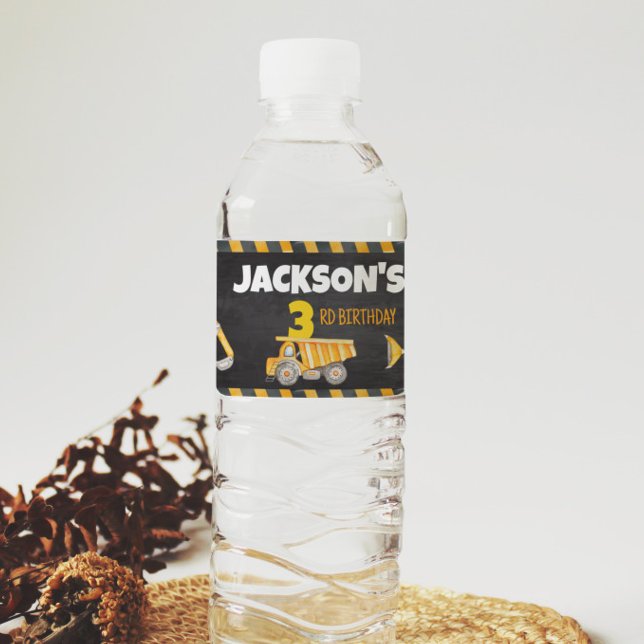 Pour Bouteilles D'eau Construction Anniversaire Étiquette de bouteille d (Créateur téléchargé)