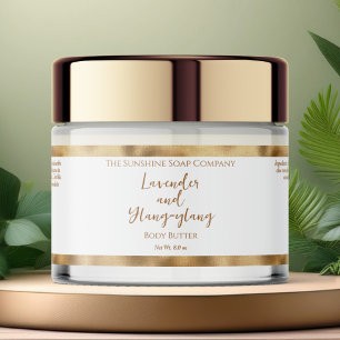 Pour Bouteilles D'eau Cosmétiques imperméables blanc et or Étiquette de