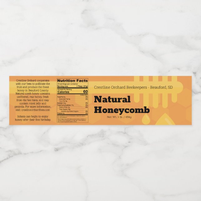 Pour Bouteilles D'eau Cuillère de miel peigne boîte de miel Étiquette (Étiquettes simples)