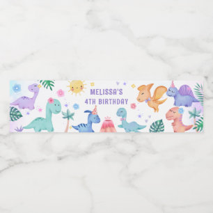 Pour Bouteilles D'eau Dinosaur Anniversaire Fête Étiquette de bouteille 